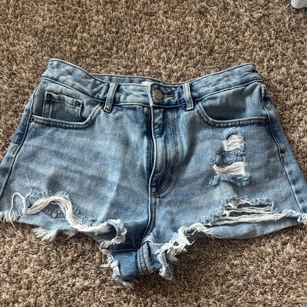 PacSun Light Blue Distressed Jean Shorts